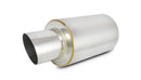 Vibrant TPV Turbo Round Muffler (17in Long) with 4in Round Tip Angle Cut - 3in inlet I.D.