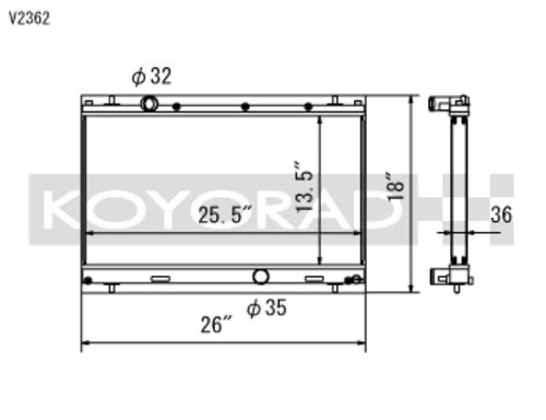 Koyo 03-05 Dodge SRT-4 2.4L Turbo (MT) Radiator (V2362)