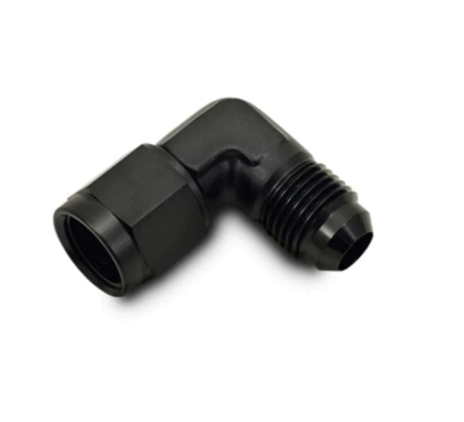 Vibrant -4AN Female to -4AN Male 90 Degree Swivel Adapter (AN to AN) - Anodized Black Only (10781)