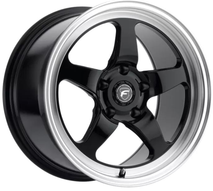 Forgestar F091 17X10 D5 Drag 5X120 ET45 BS7.3 Gloss Black w/ Machine Lip 78.1 (F09170022P45)