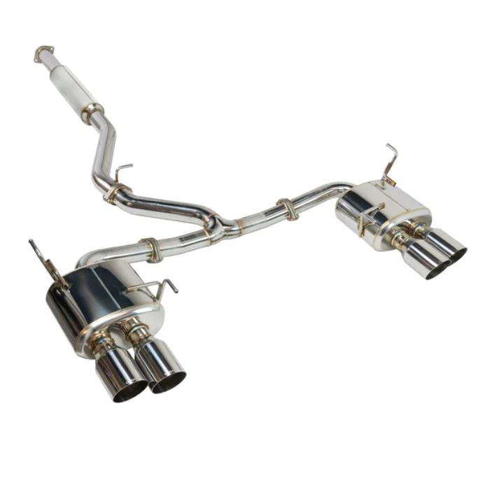 REMARK Catback Exhaust, Subaru WRX VB - Stainless Single 4 Quad Tips (Resonated) (RK-C4076S-02C)