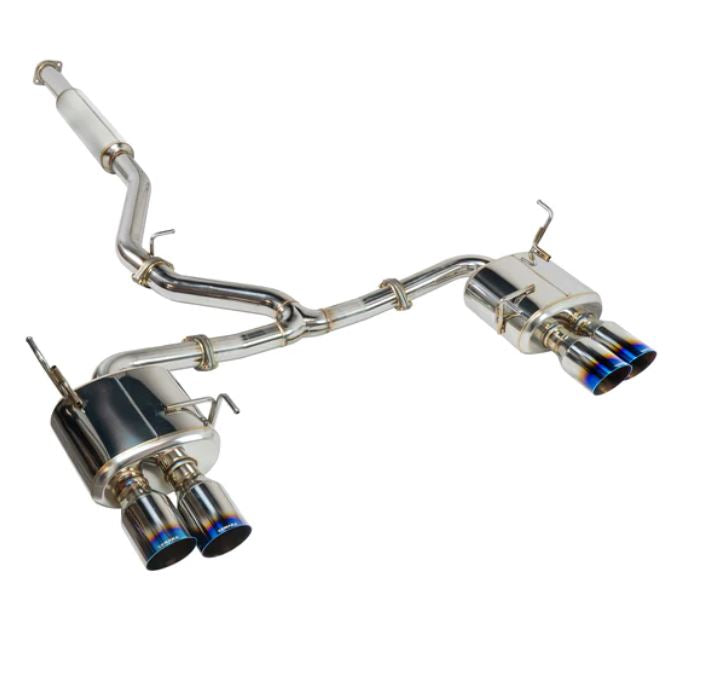 REMARK Catback Exhaust, Subaru WRX VB - Burnt Stainless 4 Quad Tips (Resonated) (RK-C4076S-02TC)