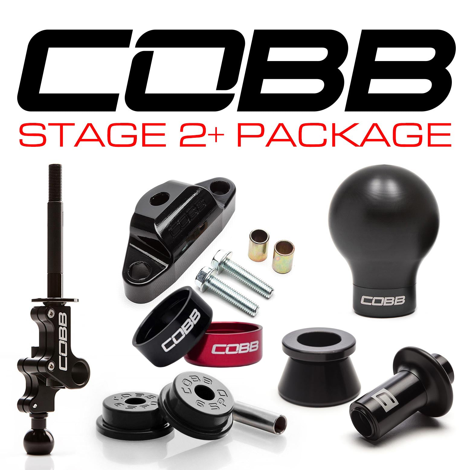 Cobb Subaru STI 6MT Stage 2+ Drivetrain Package w/Weighted Black Knob + Stealth Black Lockout (215X02P-WK-BK-BKBK)