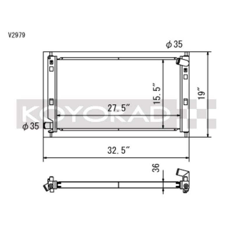 Koyo 08-09 Mitsubishi Evolution X (AT/MT) / Ralliart Turbo Radiator (V2979)