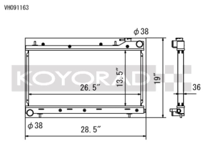 Koyo 99-01 Subaru Impreza RS / Outback 99-02 Subaru Forester 2.5L Performance Radiator (VH091163)