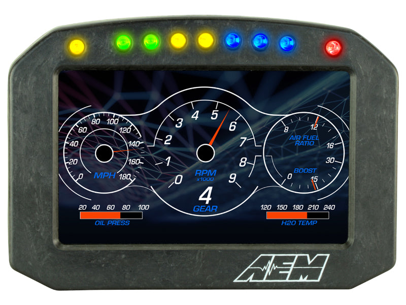 AEM CD-5G Carbon Flush Digital Dash Display w/ Internal 20Hz GPS & Antenna (30-5602F)