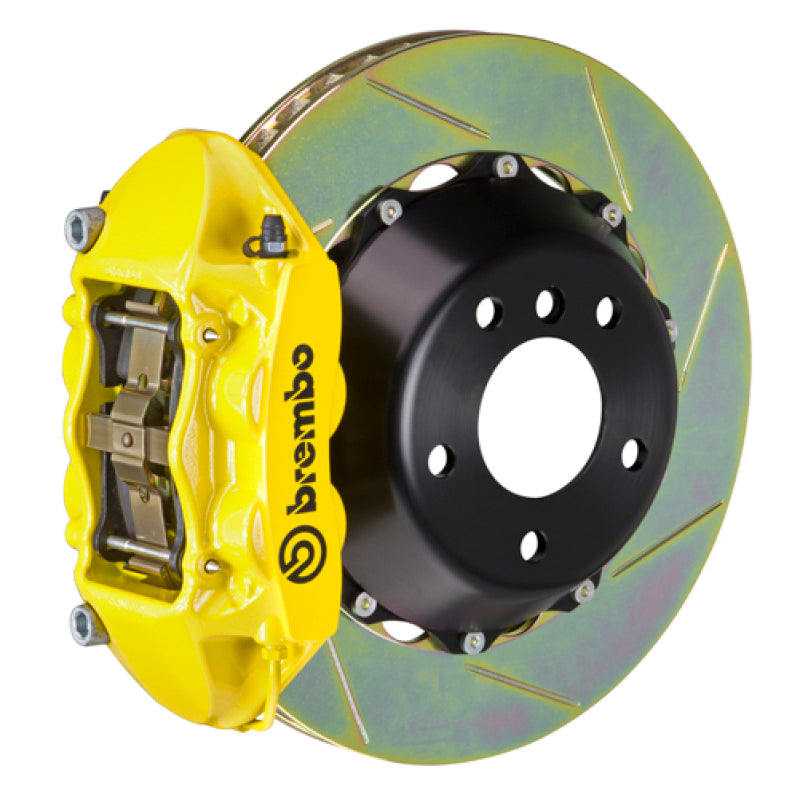 Brembo 23+ GR Corolla Rear GT BBK 4 Piston Cast 345x28 2pc Rotor Slotted Type-1- Yellow (2P2.8062A5)