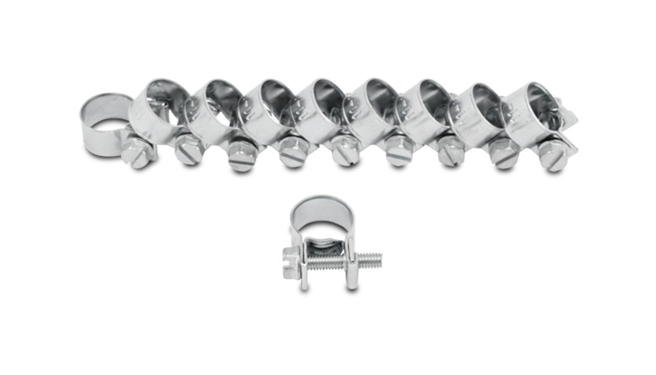 Vibrant Inj Style Mini Hose Clamps 14-16mm clamping range Pack of 10 Zinc Plated Mild Steel (12237)