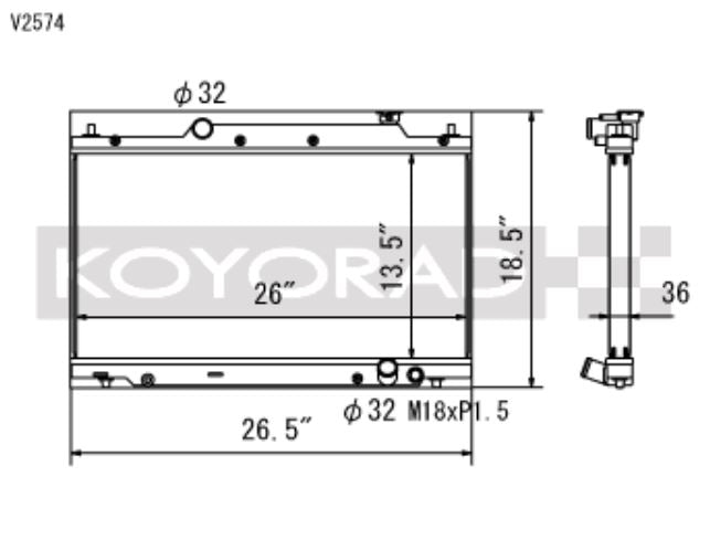 Koyo 02-05 Honda Civic Si 2.0L EP3 (MT) Radiator (V2362)