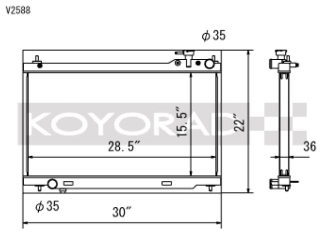 Koyo 03-07 Infiniti G35 Coupe / 03-06 G35 Sedan VQ35DE (MT) Radiator (V2588)