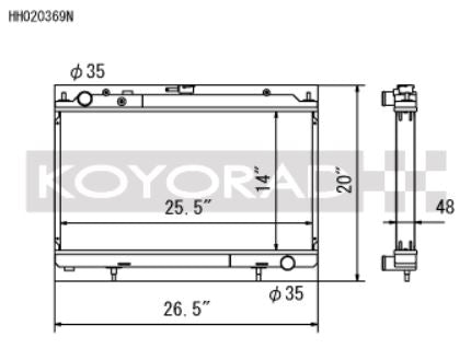 Koyo 95-02 Nissan Silvia S14/S15 2.0L Turbo Radiator (HH020369N)