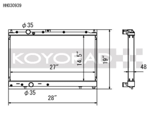 Koyo 97-00 Mitsubishi Evolution 4/5/6 Turbo (MT) Radiator *For use with 03-07 Evo Fan Shroud ONLY* (HH030939)