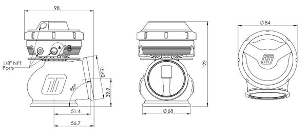 Turbosmart WG50 Gen V Pro-Gate 50 CG - 5psi Black (TS-0554-1202)