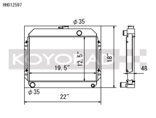 Koyo 70-74 Toyota Celica 1.6/2.0L I4 (MT) Radiator (HH012597)