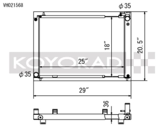 Koyo 03-06 Nissan 350Z VQ35DE (MT) Cross Flow Radiator