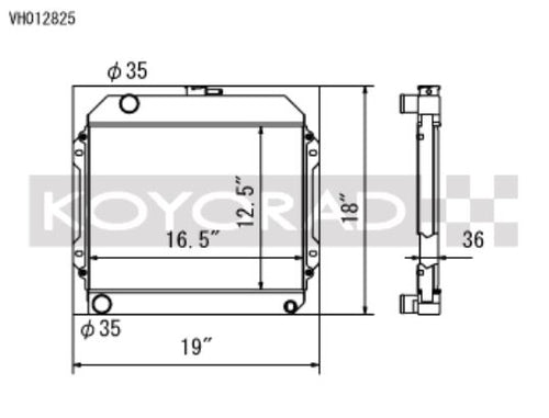 Koyo 71-74 Toyota Corolla 1.6L TE27/TE28/TS21 Manual Radiator (VH012825)