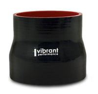 Vibrant 4 Ply Reinforced Silicone Transition Connector - 3in I.D. x 4in I.D. x 3in long (BLACK)