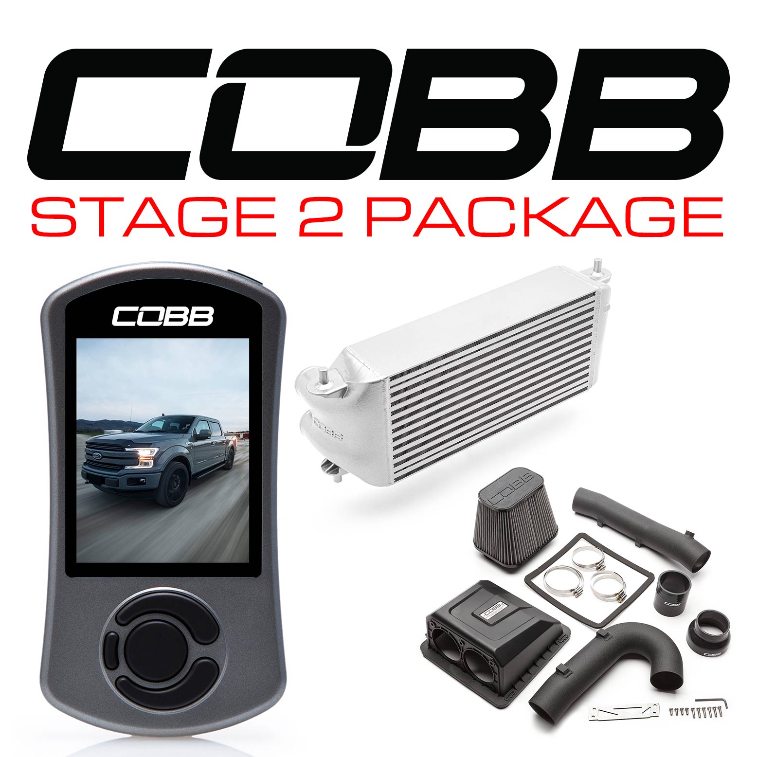 Cobb Ford F-150 Ecoboost Raptor/Ltd. w/TCM Stage 2 Power Package - Silver (Factory Loc. I/C) (FOR0050S20SL-TCM)