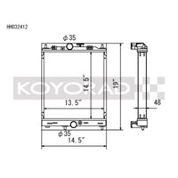 Koyo 03-07 Mitsubishi Evolution 7/8/9 Turbo (MT) Half-Size RACE  Radiator