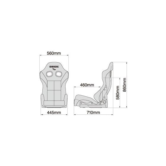 Bride Red GIAS III Seat Reclinable FRP Bucket w. Low Cushion