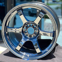 Gram Lights 57DR 18x9.5 +22 5x114.3 Dark Blue Chrome Wheel