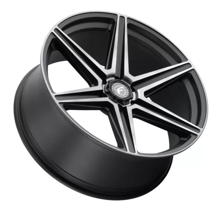 Forgestar F012 24X10 X6 6X139.7 ET25 BS6.5 Satin Black w/ Machine Lip DDT 106.1 (F01240084P25)