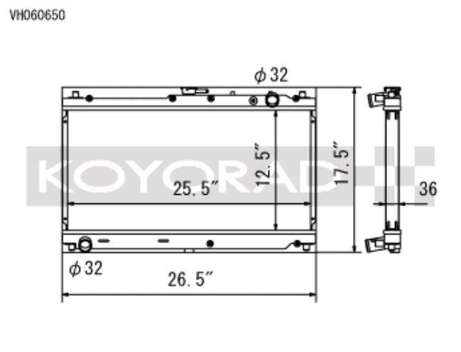 Koyo 99-05 Mazda MX-5 Miata 1.8L (MT) Radiator (VH060650)