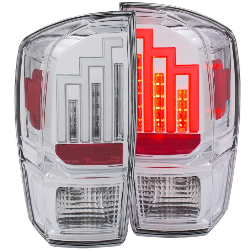 ANZO 2016-2021 Toyota Tacoma LED Taillights Chrome Fiber Optic