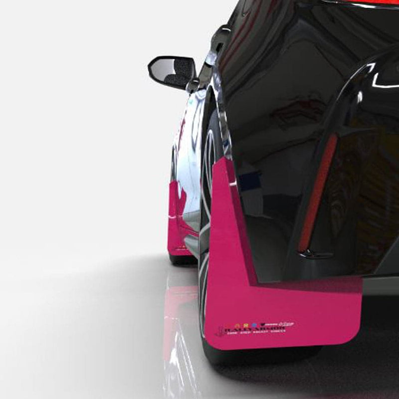 Rally Armor 2022 Honda Civic/Civic Si/Sport (Hatch/Sedan) Pink Mud Flap BCE Logo (MF90-BCE22-PK/BLK)