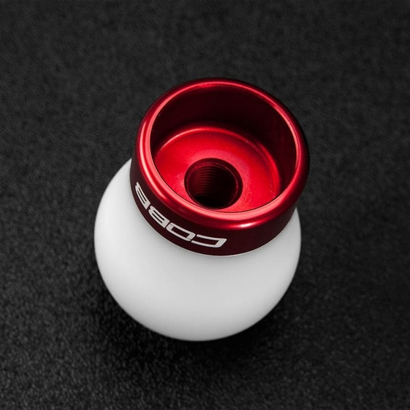 Cobb Ford 13-19 Focus ST/14-15 Fiesta ST White Shift Knob - Red Base (291350-W-RD)