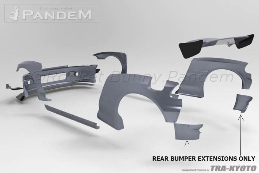 Pandem 92-95 Honda Civic Hatchback EG Rear Bumper Extensions