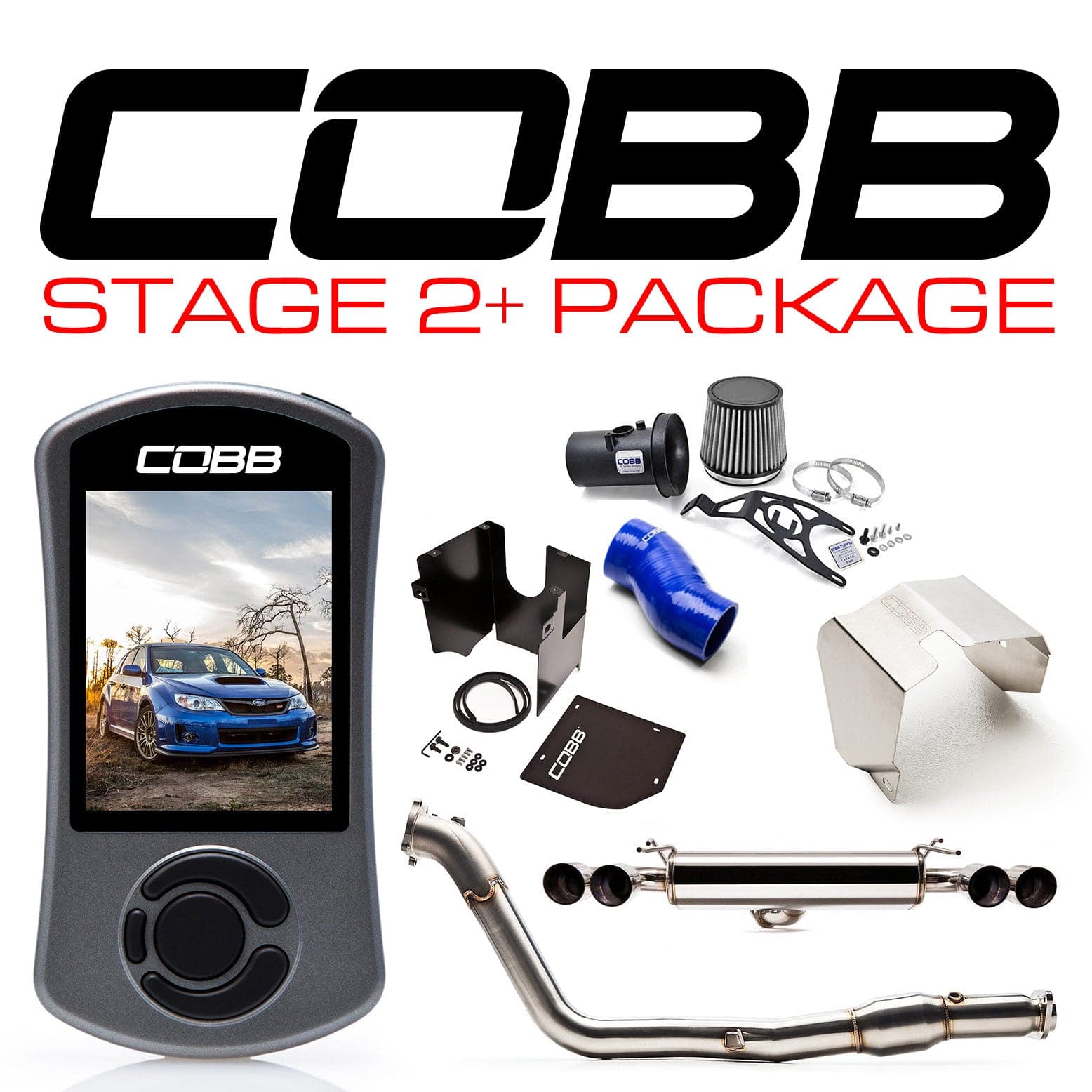 Cobb 08-14 Subaru STi Hatch / 11-14 Subaru WRX Hatch Stage 2+ Power Package - Blue (cobb615X62P-BL)