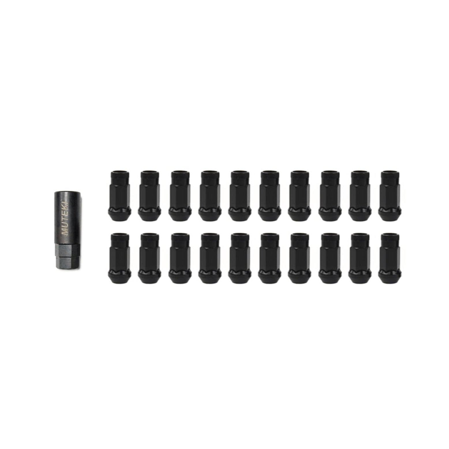 Wheel Mate Muteki SR48 Open End Locking Lug Nut Set of 4 - Black 12x1.25 48mm (whm32901B)