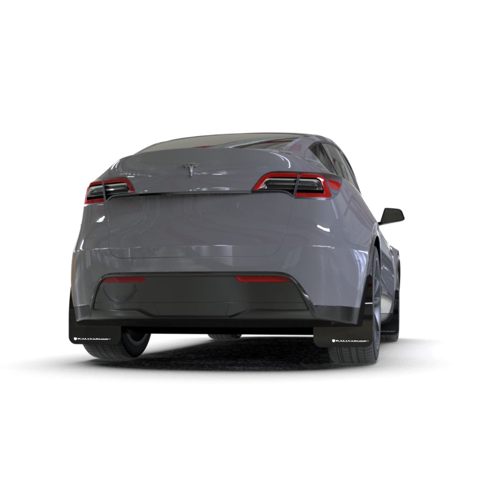 Rally Armor 20-23 Tesla Model Y UR Black Mud Flap with White Logo (ralMF72-UR-BLK/WH)