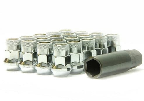 SR35 Open End 35mm 12X1.50 Lug Nuts Chrome Titanium