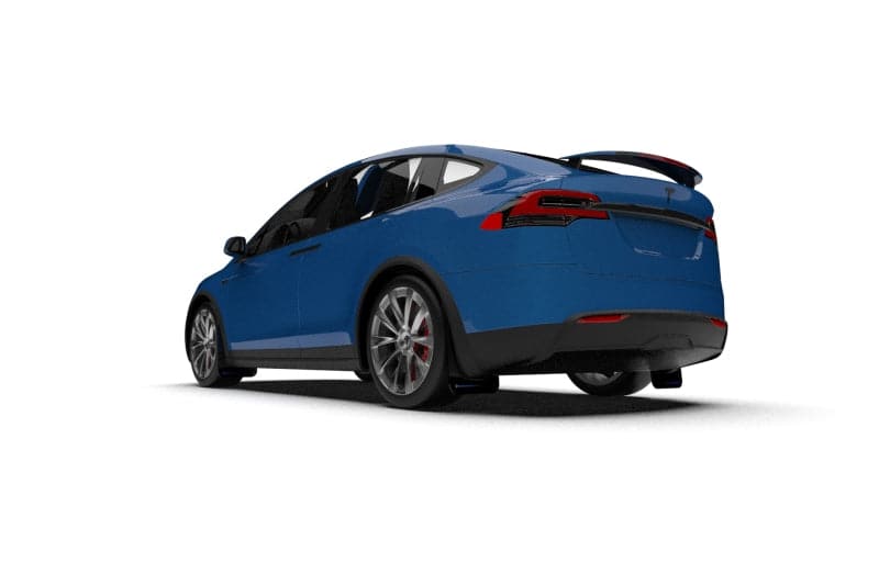 Rally Armor 2022+ Tesla Model X Black UR Mud Flap w/ Blue Logo (MF102-UR-BLK/BL)