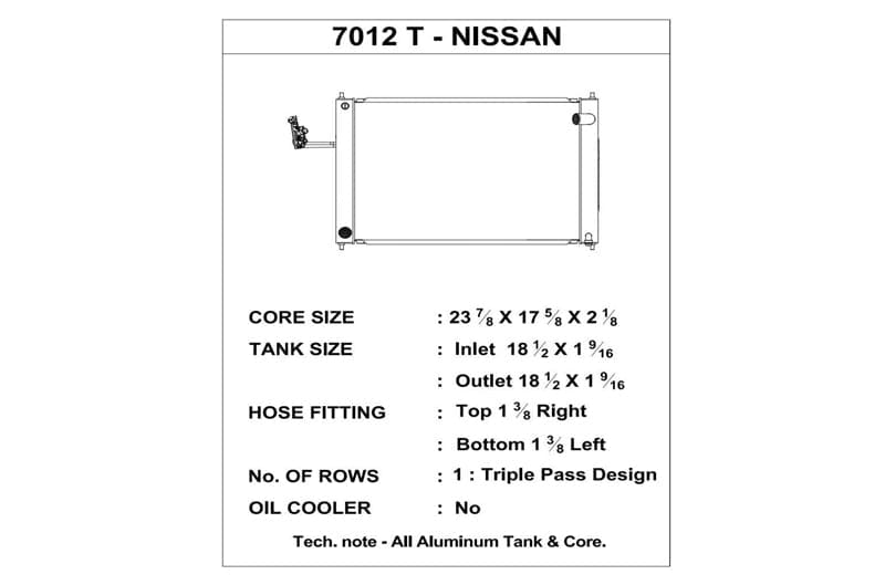 CSF 08-17 Nissan 370Z M/T Radiator (csf7012T)