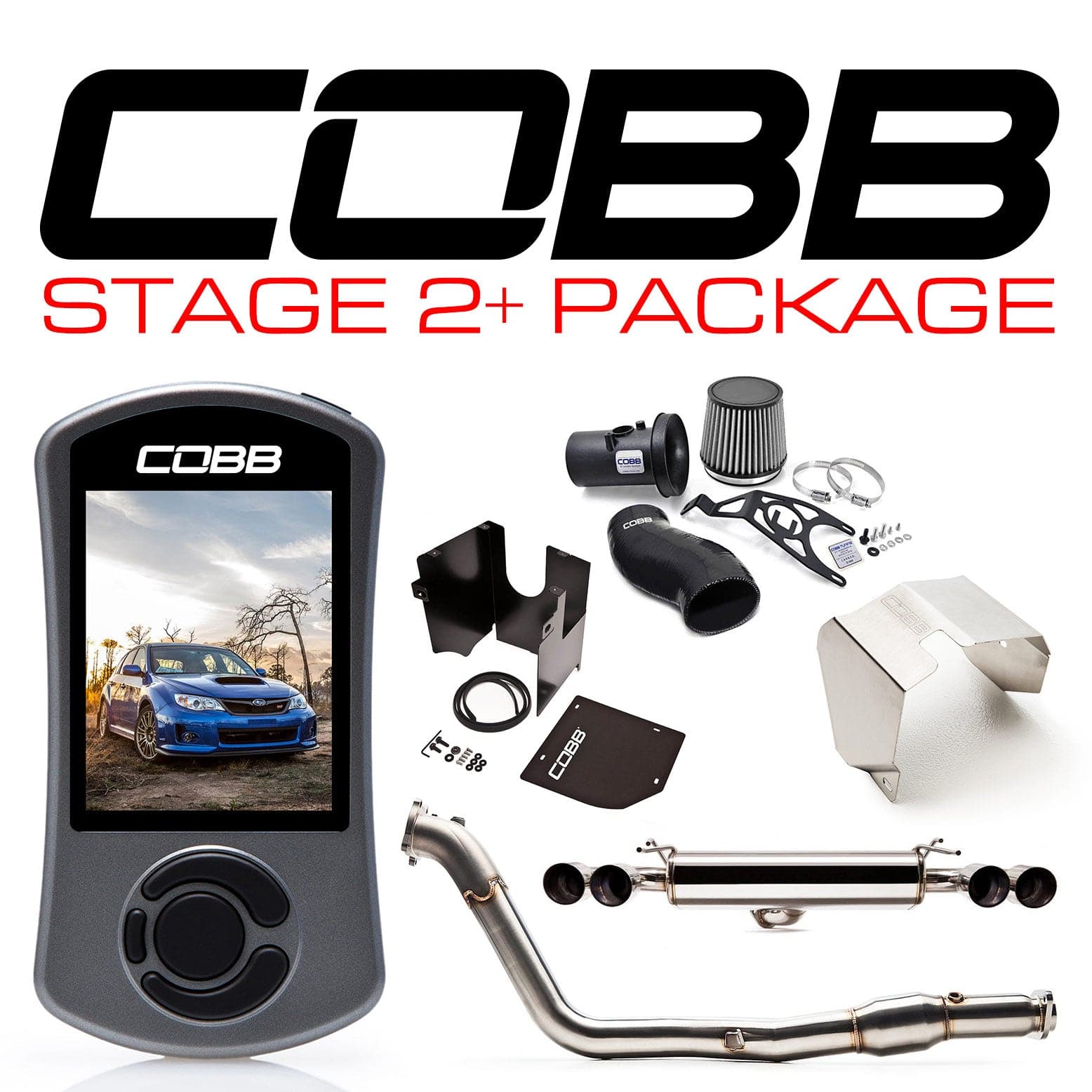 Cobb 08-14 STi Hatch/ 11-14 WRX Hatch Stage 2+ Power Package - Black (cobb615X62P-BK)