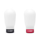 Cobb Subaru's 6-Speed Tall Weighted COBB Knob - White (Incl. Both Red + Blk Collars)