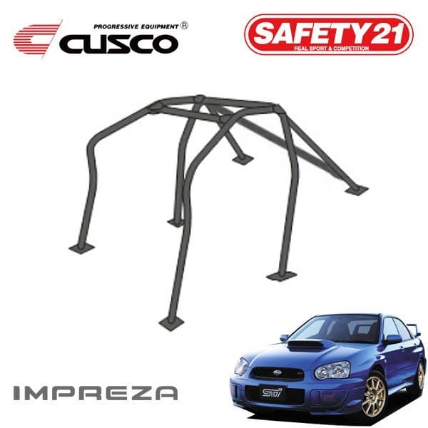 Cusco Safety 21 Around Dash 7-Point Roll Cage for 2 Passengers - Subaru WRX & STi 02-07