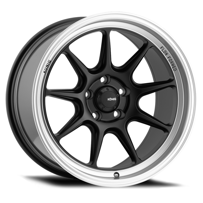 Konig Countergram 17x9 5x114.3 ET43 Matte Black / Matte Machined Lip