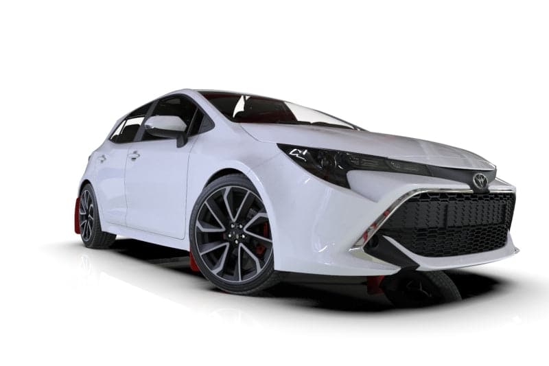 Rally Armor 2019+ Toyota Corolla Hatchback Black UR Mud Flap Silver Logo