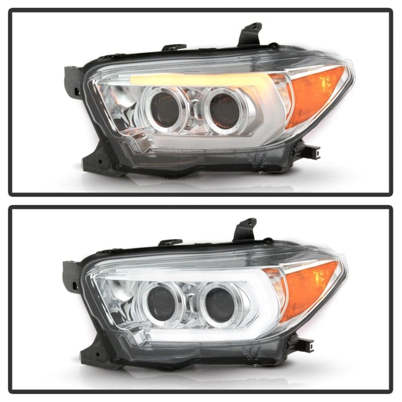 Spyder 16-18 Toyota Tacoma TRD Model Signature  Projector Headlights-Chrome (PRO-YD-TT16V1-SEQ-C)