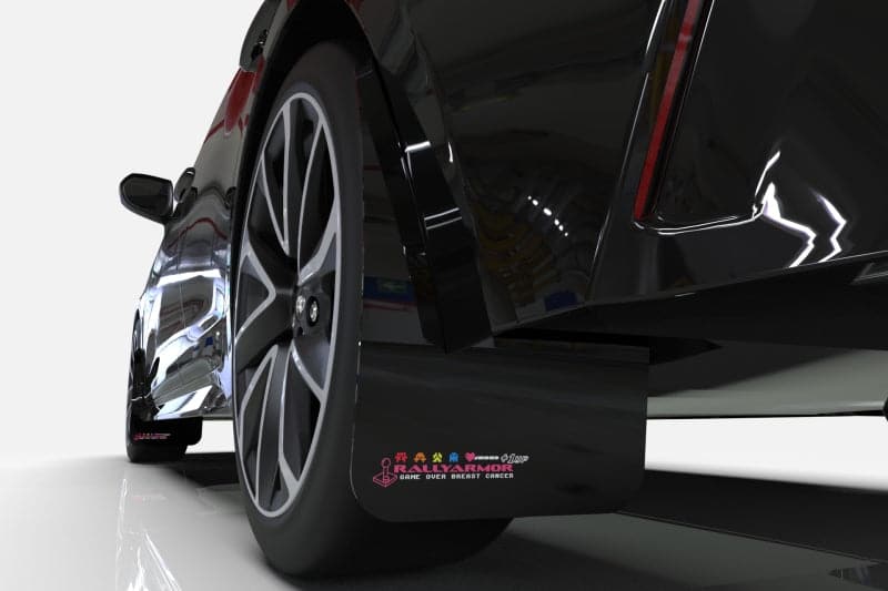 Rally Armor 20-22 Toyota GR Yaris Hatchback (Does Not Fit Regular Yaris) Black Mud Flap BCE Logo (MF74-BCE22-BLK/PK)