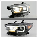 xTune Toyota Tacoma 16-19 SR SR5 Model LED DRL Projector Headlights- Black PRO-JH-TTA16-FLED-SR-BK