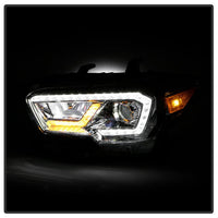 xTune Toyota Tacoma 16-19 SR & SR5 Model LED DRL Projector Headlights- Chrome PRO-JH-TTA16-FLED-SR-C