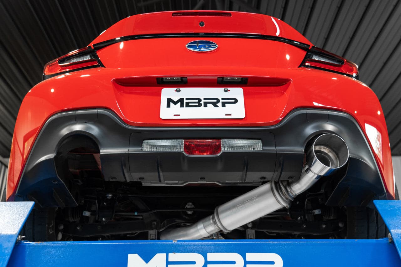 MBRP 12-22 Subaru BRZ / 17-22 Toyota GR86 / 13-16 Scion FR-S Stainless Steel 3in Cat-Back-Single Rear Exit w Carbon Tips