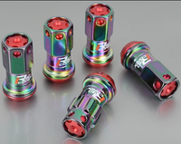 Kics R40 iCONIX Neochro Lug Nuts & Locks 12x1.25 Red Caps