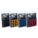 PROJECT KICS R40 ICONIX ALUMINUM CAP SET IN M14x1.50 (20 PCS)(BLACK, GOLD, BLUE, OR RED)