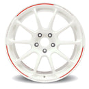 Volk Racing ZE40 RW Limited Edition 18x9.5 +46 5x120 Wheel in Dash White/ REDOT | 17+ Civic Type R